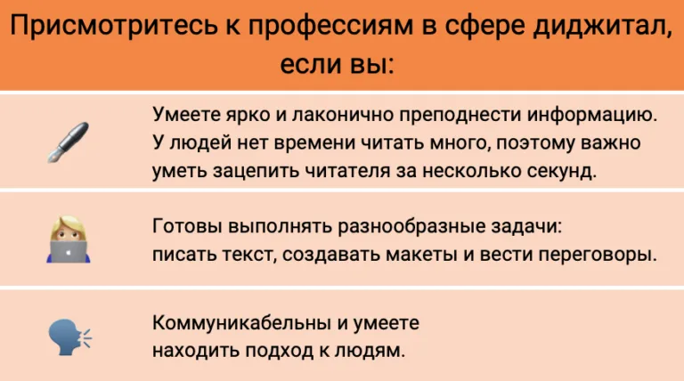 Памятка: кому подойдут профессии в диджитале