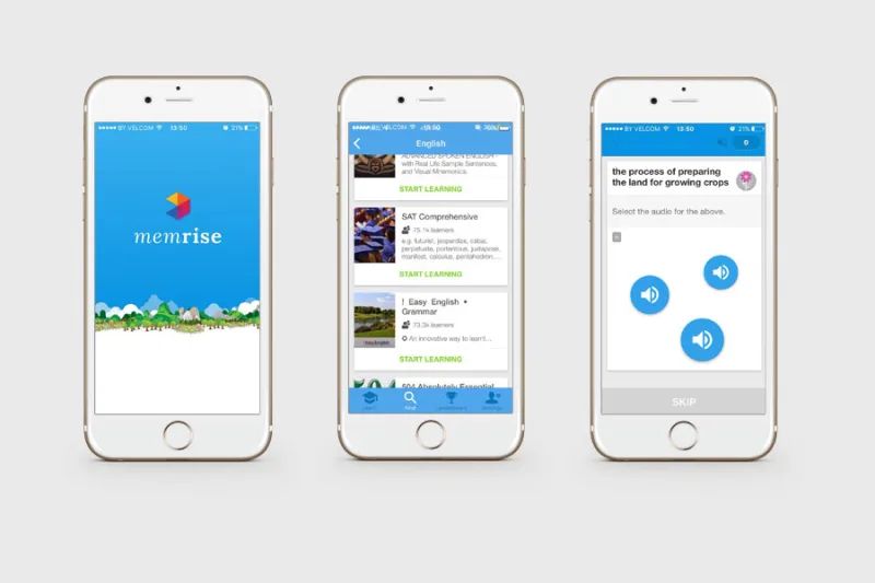 Экраны приложения Memrise для изучения языков